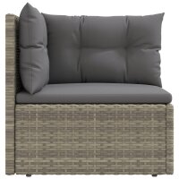 vidaXL Garten-Ecksofa mit Kissen Grau Poly Rattan