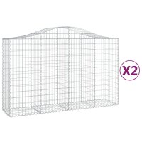 vidaXL Gabionen mit Hochbogen 2 Stk. 200x50x120/140cm...