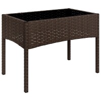 vidaXL 4-tlg. Garten-Lounge-Set mit Kissen Braun Poly Rattan