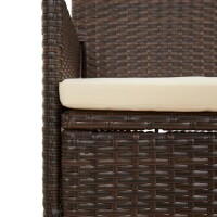 vidaXL 4-tlg. Garten-Lounge-Set mit Kissen Braun Poly Rattan