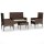 vidaXL 4-tlg. Garten-Lounge-Set mit Kissen Braun Poly Rattan