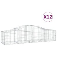 vidaXL Gabionen mit Hochbogen 12 Stk. 200x50x40/60 cm...