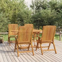 vidaXL Gartenst&uuml;hle 4 Stk. Verstellbar Massivholz Teak