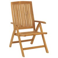 vidaXL Gartenst&uuml;hle 4 Stk. Verstellbar Massivholz Teak