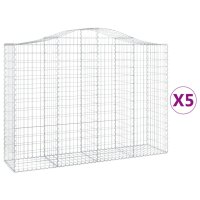 vidaXL Gabionen mit Hochbogen 5 Stk. 200x50x140/160cm...