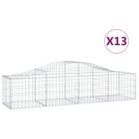 vidaXL Gabionen mit Hochbogen 13 Stk. 200x50x40/60 cm...