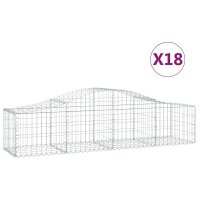 vidaXL Gabionen mit Hochbogen 18 Stk. 200x50x40/60 cm...