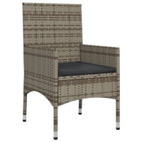 vidaXL 4-tlg. Garten-Lounge-Set mit Kissen Grau Poly Rattan