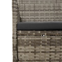 vidaXL 4-tlg. Garten-Lounge-Set mit Kissen Grau Poly Rattan