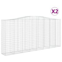 vidaXL Gabionen mit Hochbogen 2 Stk. 400x50x180/200cm...