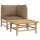 vidaXL 2-tlg. Garten-Lounge-Set mit Taupe Kissen Bambus