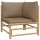 vidaXL 3-tlg. Garten-Lounge-Set mit Taupe Kissen Bambus