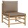 vidaXL 3-tlg. Garten-Lounge-Set mit Taupe Kissen Bambus