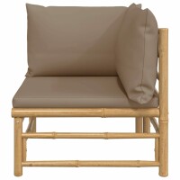 vidaXL Garten-Ecksofa mit Taupe Kissen Bambus