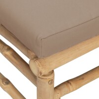 vidaXL Garten-Ecksofa mit Taupe Kissen Bambus