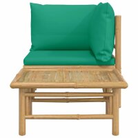 vidaXL 2-tlg. Garten-Lounge-Set mit Gr&uuml;nen Kissen Bambus