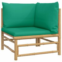 vidaXL 2-tlg. Garten-Lounge-Set mit Gr&uuml;nen Kissen Bambus