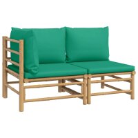 vidaXL 2-tlg. Garten-Lounge-Set mit Grünen Kissen...