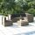 vidaXL 5-tlg. Garten-Lounge-Set mit Kissen Grau Poly Rattan