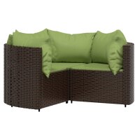 vidaXL 4-tlg. Garten-Lounge-Set mit Kissen Braun Poly Rattan