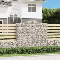 vidaXL Gabione mit Hochbogen 200x30x180/200 cm Verzinktes...