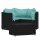 vidaXL 4-tlg. Garten-Lounge-Set mit Kissen Schwarz Poly Rattan