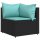 vidaXL Garten-Ecksofa mit Kissen Schwarz Poly Rattan