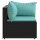 vidaXL Garten-Ecksofa mit Kissen Schwarz Poly Rattan