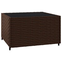 vidaXL 3-tlg. Garten-Lounge-Set mit Kissen Braun Poly Rattan