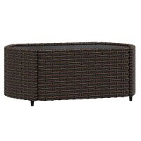 vidaXL 4-tlg. Garten-Lounge-Set mit Kissen Braun Poly Rattan