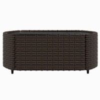 vidaXL 4-tlg. Garten-Lounge-Set mit Kissen Braun Poly Rattan