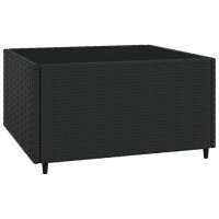 vidaXL 3-tlg. Garten-Lounge-Set mit Kissen Schwarz Poly Rattan