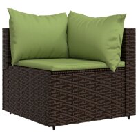 vidaXL 4-tlg. Garten-Lounge-Set mit Kissen Braun Poly Rattan