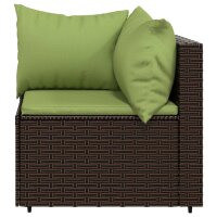 vidaXL 4-tlg. Garten-Lounge-Set mit Kissen Braun Poly Rattan