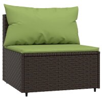 vidaXL 4-tlg. Garten-Lounge-Set mit Kissen Braun Poly Rattan