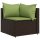 vidaXL 4-tlg. Garten-Lounge-Set mit Kissen Braun Poly Rattan