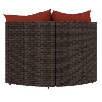 vidaXL Garten-Ecksofas mit Kissen 2 Stk. Braun Poly Rattan