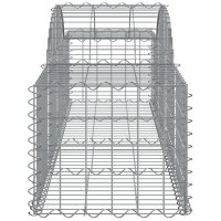 vidaXL Gabione mit Hochbogen 200x50x40/60 cm Verzinktes Eisen