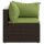 vidaXL Garten-Ecksofa mit Kissen Braun Poly Rattan