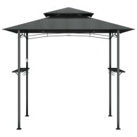 vidaXL Grillpavillon mit Seitenregalen Anthrazit 240x150x243 cm Stahl