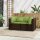 vidaXL Garten-Ecksofas mit Kissen 2 Stk. Braun Poly Rattan