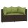 vidaXL Garten-Ecksofas mit Kissen 2 Stk. Braun Poly Rattan