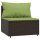 vidaXL Garten-Mittelsofa mit Kissen Braun Poly Rattan