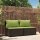 vidaXL Garten-Mittelsofas mit Kissen 2 Stk. Braun Poly Rattan