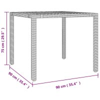 vidaXL 5-tlg. Garten-Essgruppe Schwarz Poly Rattan &amp; Massivholz Akazie