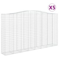 vidaXL Gabionen mit Hochbogen 5 Stk. 400x50x220/240cm...