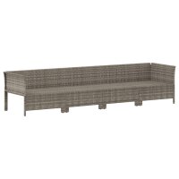 vidaXL 4-tlg. Garten-Lounge-Set mit Kissen Grau Poly Rattan