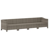 vidaXL 4-tlg. Garten-Lounge-Set mit Kissen Grau Poly Rattan