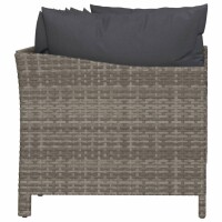 vidaXL 4-tlg. Garten-Lounge-Set mit Kissen Grau Poly Rattan