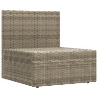 vidaXL 4-tlg. Garten-Lounge-Set mit Kissen Grau Poly Rattan